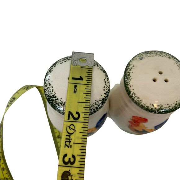 Salt & Pepper Shakers Set White Ceramic Rooster Country Kitchen Barnyard Farm - Picture 8 of 15